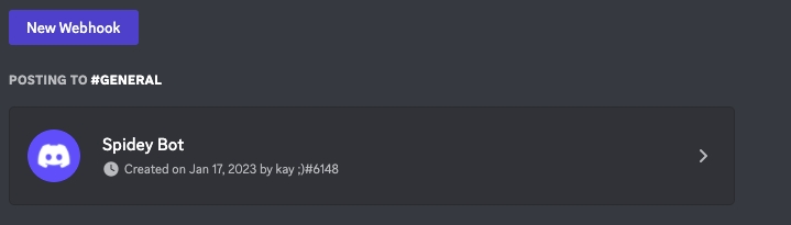 Create webhook